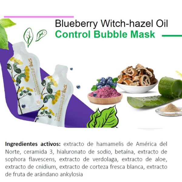 mascarilla facial smilife witch hazel oil control bubble mask - Imagen 2